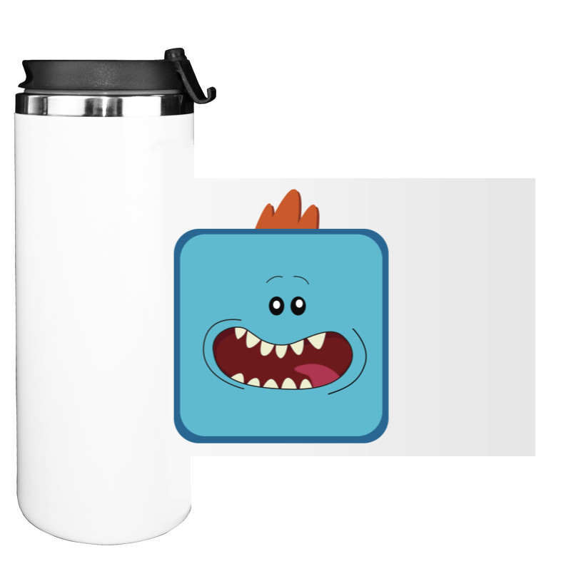 Рик и Морти - Water Bottle on Tumbler - Meeseeks cube art - Mfest