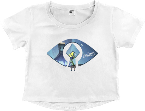 Women's Cropped Premium T-Shirt - Little nightmares logo - Mfest