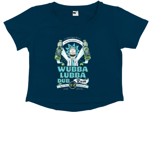 Women's Cropped Premium T-Shirt - Wubba Lubba Dub Rum - Mfest