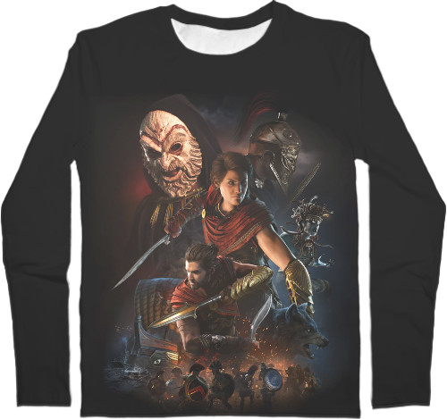 Kids' Longsleeve Shirt 3D - Assassins Creed Odyssey Art - Mfest