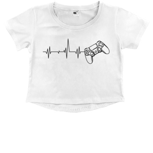 Kids' Premium Cropped T-Shirt - Гейм-ритм - Mfest