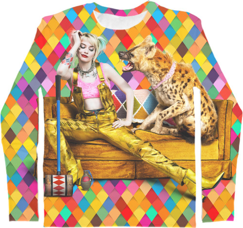 Men's Longsleeve Shirt 3D - Birds of Prey Harley Quinn Art - Mfest