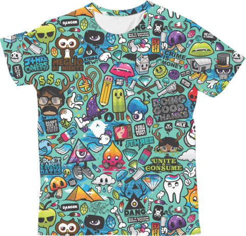 Kids' T-Shirt 3D - Стикербомбинг - Mfest