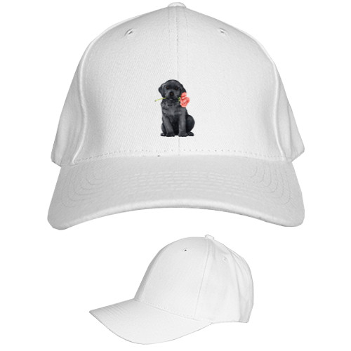 Kids' Baseball Cap 6-panel - Собачка с розой 4 - Mfest