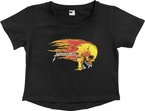 Women's Cropped Premium T-Shirt - Metallica принт 8 - Mfest