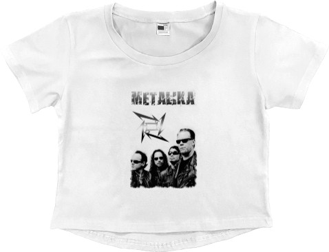 Women's Cropped Premium T-Shirt - Metallica принт 3 - Mfest