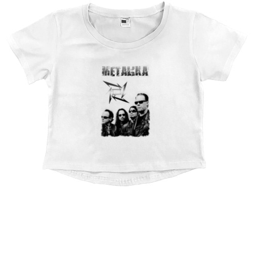 Metallica - Kids' Premium Cropped T-Shirt - Metallica принт 3 - Mfest