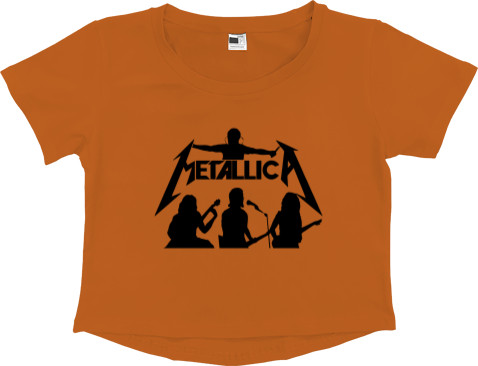 Women's Cropped Premium T-Shirt - Metallica принт 2 - Mfest