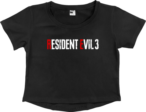 Women's Cropped Premium T-Shirt - Resident Evil 3 Logo - Mfest