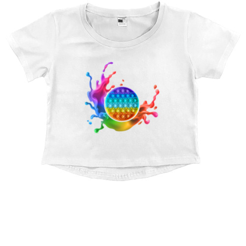 Kids' Premium Cropped T-Shirt - Поп Ит - Mfest