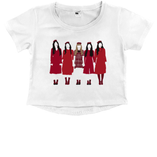 Kids' Premium Cropped T-Shirt - Peek-A-Boo (Red Velvet) - Mfest