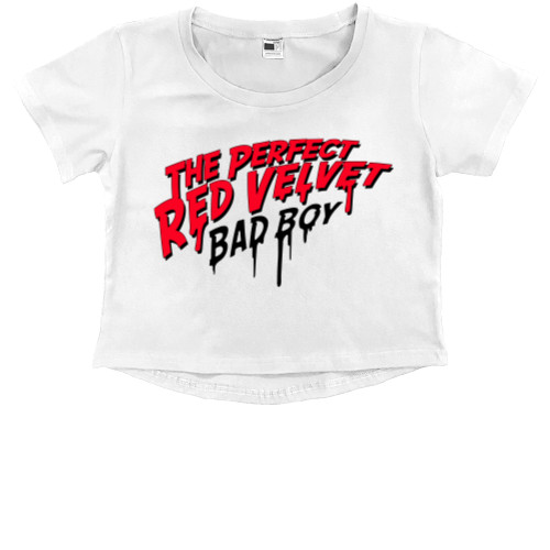 Kids' Premium Cropped T-Shirt - Bad Boy (Red Velvet) - Mfest