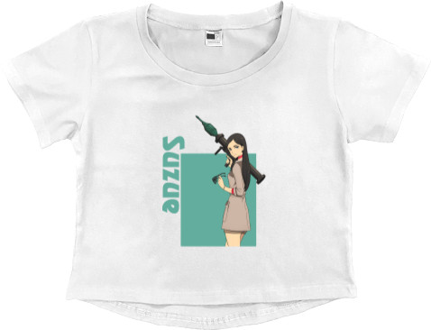 Women's Cropped Premium T-Shirt - Suzue (The Millionaire Detective. Balance: Unlimited) - Mfest