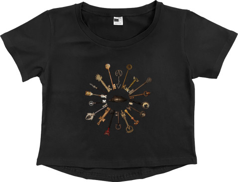 Women's Cropped Premium T-Shirt - Ключи Локков / Locke & Key 6 - Mfest