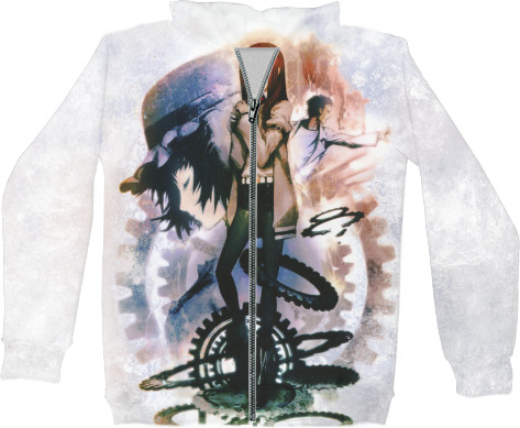 Unisex Zip-through Hoodie 3D - Врата Штейна / Steins Gate 4 - Mfest