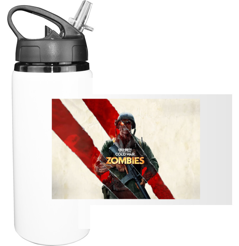 Sport Water Bottle - call of duty black ops cold war zombies - Mfest