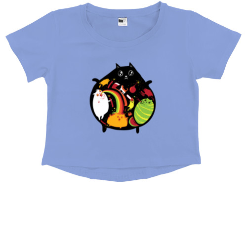 Kids' Premium Cropped T-Shirt - Взрывные котята / Exploding Kittens 5 - Mfest