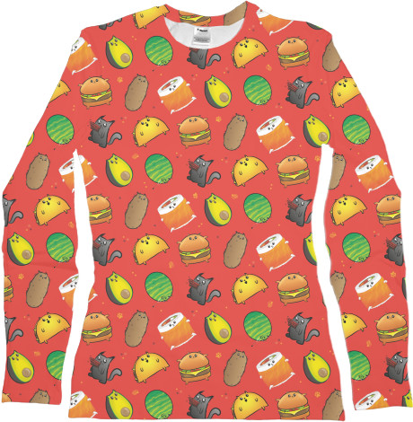 Women's Longsleeve Shirt 3D - Взрывные котята / Exploding Kittens 4 - Mfest