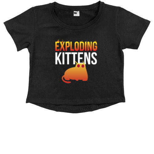 Kids' Premium Cropped T-Shirt - Взрывные котята / Exploding Kittens 3 - Mfest