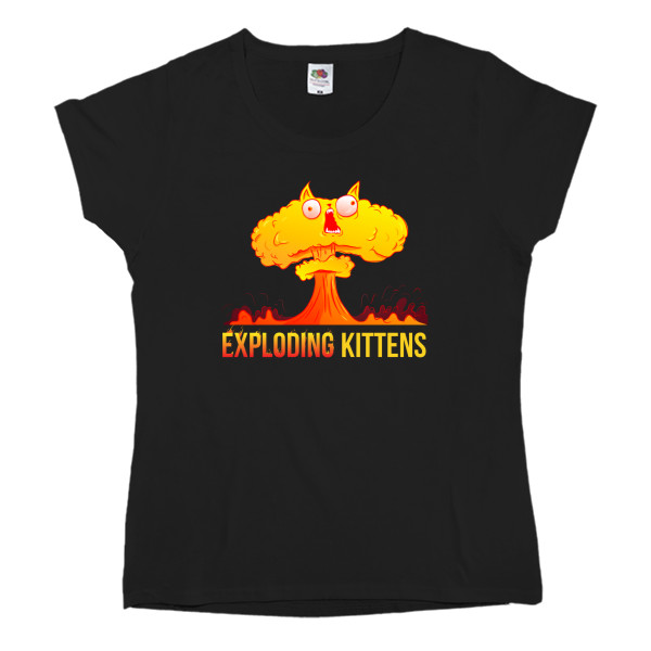 Футболка Классика Женская Fruit of the loom - Взрывные котята / Exploding Kittens 2 - Mfest