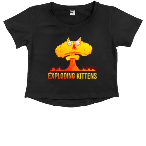 Kids' Premium Cropped T-Shirt - Взрывные котята / Exploding Kittens 2 - Mfest