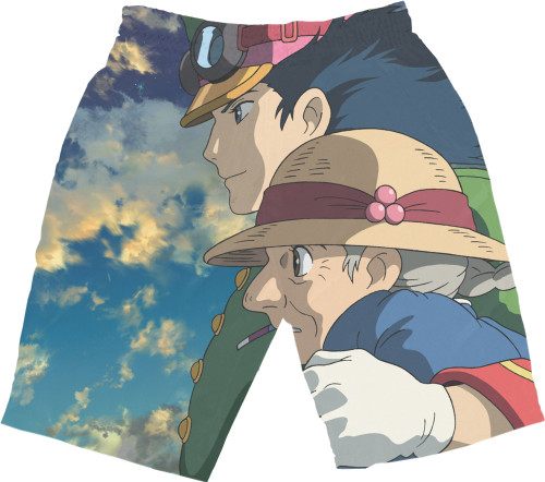 Men's Shorts 3D - Ходячий замок хаула / howls moving castle 5 - Mfest