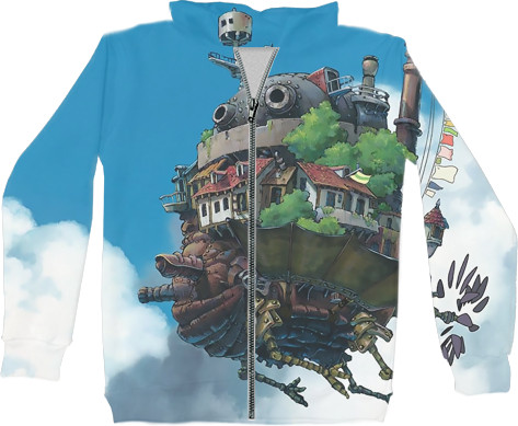 Unisex Zip-through Hoodie 3D - Ходячий замок хаула / howls moving castle - Mfest