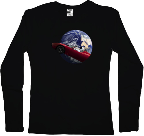 Women's Longsleeve Shirt - Tesla Roadster SpaceX - Mfest