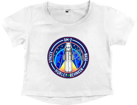 Women's Cropped Premium T-Shirt - SpaceX Dragon 3 - Mfest