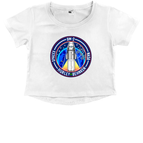 Kids' Premium Cropped T-Shirt - SpaceX Dragon 3 - Mfest