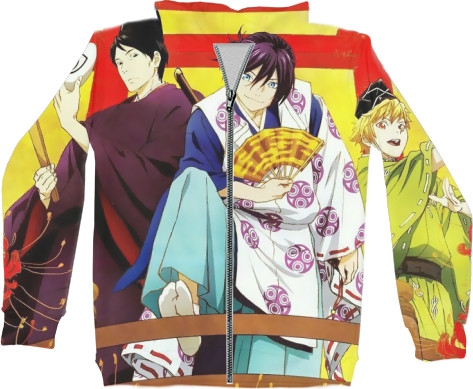 Unisex Zip-through Hoodie 3D - Бездомный бог / Noragami 2 - Mfest