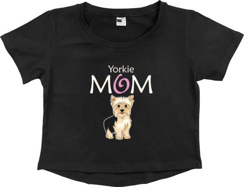 Women's Cropped Premium T-Shirt - Yorkie Mom - Mfest