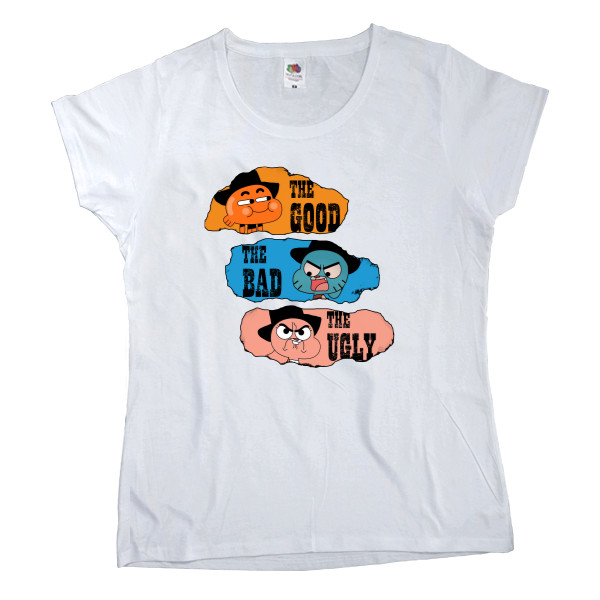 Women's T-shirt Fruit of the loom - Хороший, Плохой, Злой (Гамбол) - Mfest