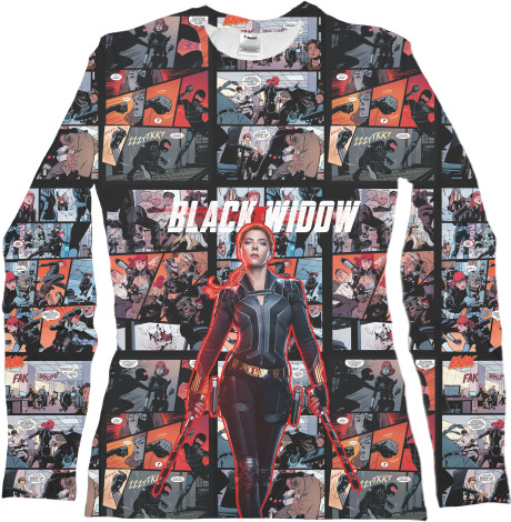 Women's Longsleeve Shirt 3D - Черная Вдова 3 / Black Widow - Mfest