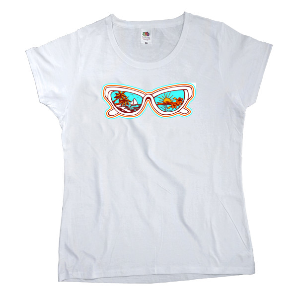 Women's T-shirt Fruit of the loom - отдых-1_белый - Mfest