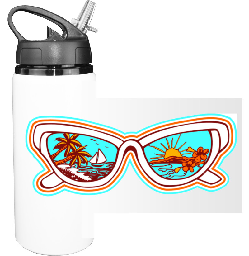 Sport Water Bottle - отдых-1_белый - Mfest