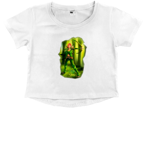 Kids' Premium Cropped T-Shirt - Windranger,-windrunner-2_белый - Mfest