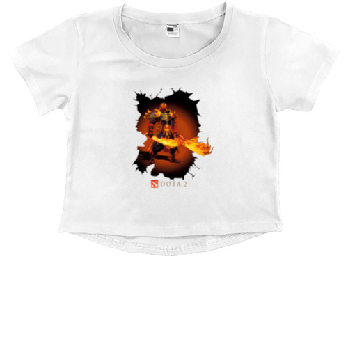 Kids' Premium Cropped T-Shirt - Ember-Spirit_белый - Mfest