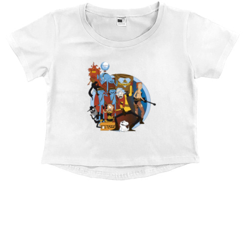 Kids' Premium Cropped T-Shirt - Rick-and-Morty-Все-персонажи - Mfest