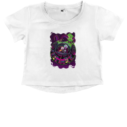 Kids' Premium Cropped T-Shirt - Rick-and-Morty-art-21 - Mfest