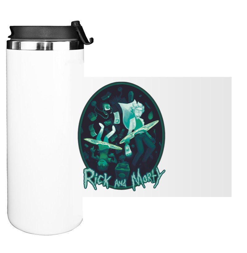 Water Bottle on Tumbler - Rick-and-Morty-art-16 - Mfest