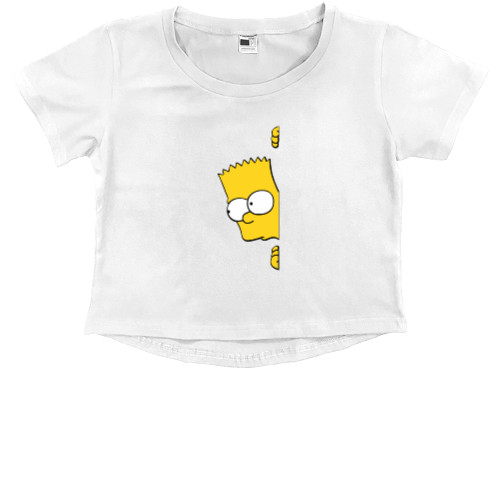 Kids' Premium Cropped T-Shirt - Bart Simpson 1 - Mfest