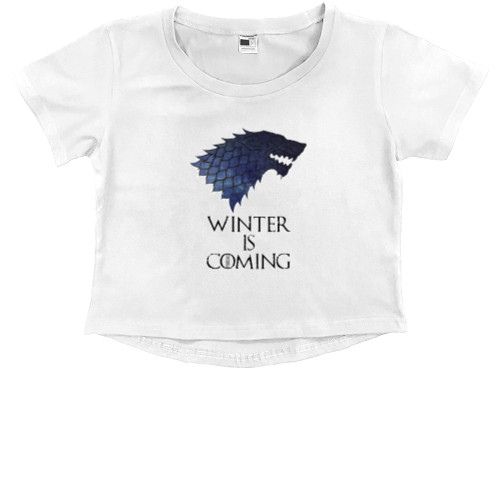 Kids' Premium Cropped T-Shirt - Winter is coming 7 - Mfest