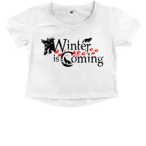 Kids' Premium Cropped T-Shirt - Winter is coming 4 - Mfest