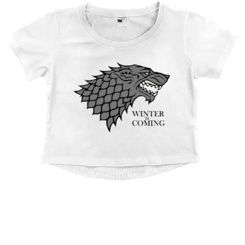 Kids' Premium Cropped T-Shirt - Winter is coming 3 - Mfest