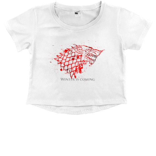 Kids' Premium Cropped T-Shirt - Winter is coming 1 - Mfest