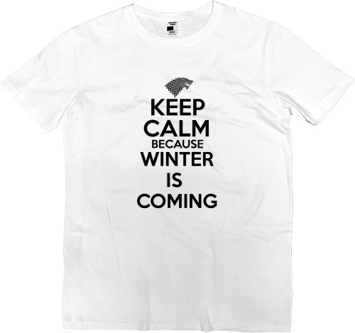 Футболка Премиум Мужская - Keep calm winter is coming - Mfest