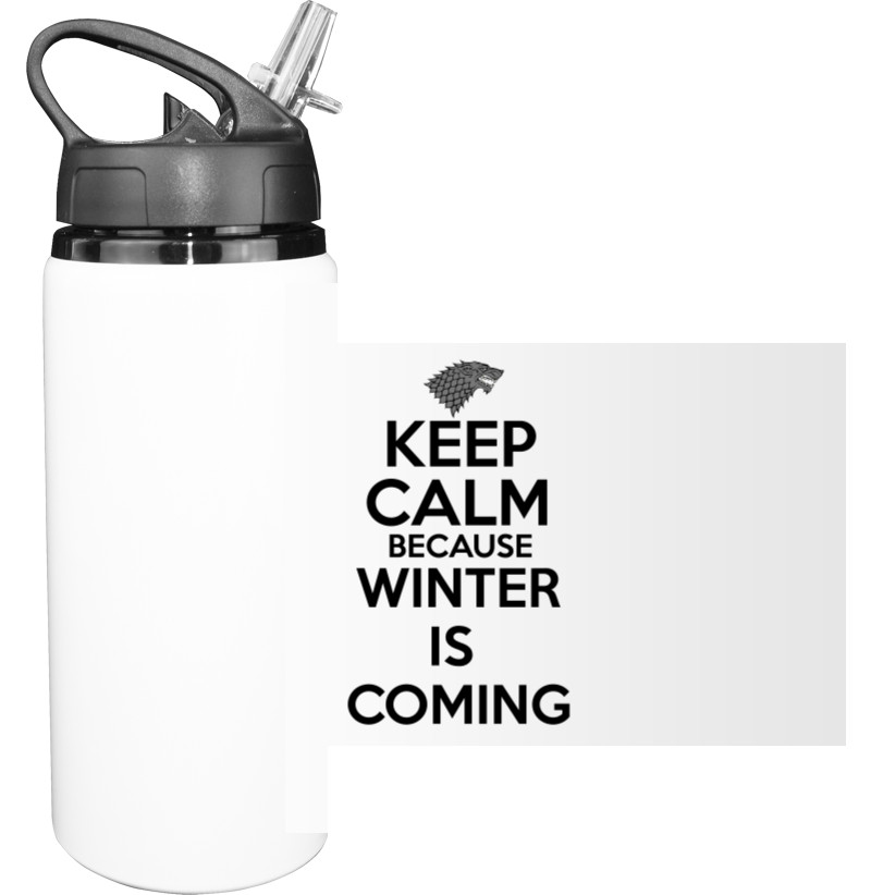 Sport Water Bottle - Keep calm winter is coming - Mfest