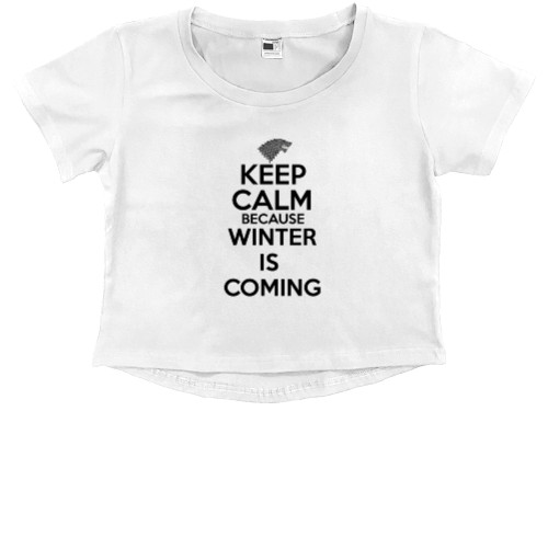 Kids' Premium Cropped T-Shirt - Keep calm winter is coming - Mfest