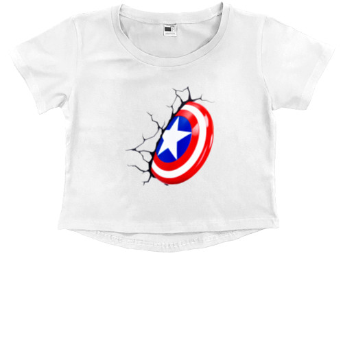 Kids' Premium Cropped T-Shirt - Captain America 17 - Mfest